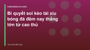 Read more about the article Bí quyết soi kèo tài xỉu bóng đá đêm nay thắng lớn từ cao thủ
